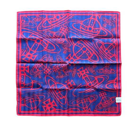 NWT Vivienne Westwood Red and White Handkerchief Bandana Ascot Pocket Square Set - Picture 3 of 8